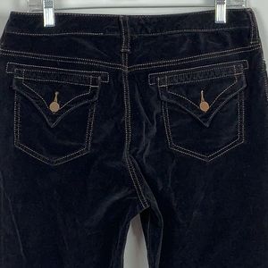 PURE COLOR Black Velvet Bootcut Pants NWT